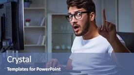  Presentation with office ergonomics man worker exercising - Colorful presentation theme enhanced with workplace flexibility - young man staying late backdrop and a  colored foreground