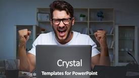  Presentation with late - Cool new presentation design with workplace flexibility - young man staying late backdrop and a dark gray colored foreground