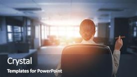  Presentation with cigar - Slide set consisting of workplace habbit - rear view of business executive background and a tawny brown colored foreground