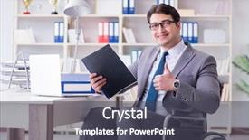  Presentation with inclusion - PPT theme with workplace inclusion - disabled businessman working background and a dark gray colored foreground