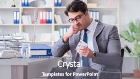  Presentation with inclusion - PPT theme consisting of workplace inclusion - disabled businessman working background and a  colored foreground