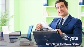  Presentation with working - Cool new slide deck with workplace inclusion - disabled businessman working backdrop and a  colored foreground