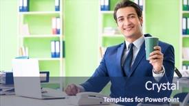  Presentation with working - Beautiful PPT theme featuring workplace inclusion - disabled businessman working backdrop and a  colored foreground