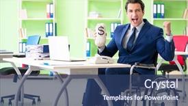  Presentation with design disabled kids - Beautiful PPT layouts featuring workplace inclusion - disabled businessman working backdrop and a ocean colored foreground