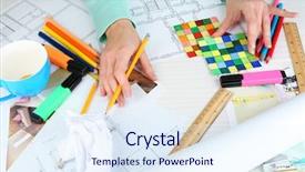  Presentation with interior designer - Beautiful theme featuring workplace interior designer backdrop and a  colored foreground