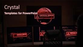  Presentation with computer software - Presentation with workplace-of-it-engineer background and a wine colored foreground