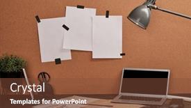  Presentation with front office - Beautiful slides featuring workplace-of-modern-engineer backdrop and a tawny brown colored foreground