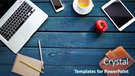  Presentation with workplace - Theme with workplace-of-office-worker background and a  colored foreground