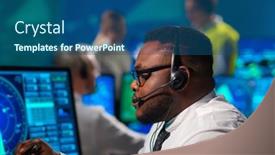  Presentation with air traffic control tower - Presentation featuring workplace-of-the-air-traffic background and a ocean colored foreground