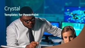  Presentation with air traffic control - Audience pleasing slides consisting of workplace-of-the-air-traffic backdrop and a ocean colored foreground