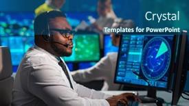  Presentation with radar - Colorful slide deck enhanced with workplace-of-the-air-traffic backdrop and a ocean colored foreground