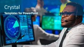  Presentation with air traffic control tower - Slide deck with workplace-of-the-air-traffic background and a ocean colored foreground