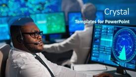  Presentation with air traffic control tower - Slide deck having workplace-of-the-air-traffic background and a ocean colored foreground