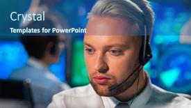  Presentation with air traffic control - Slide set consisting of workplace-of-the-air-traffic background and a ocean colored foreground