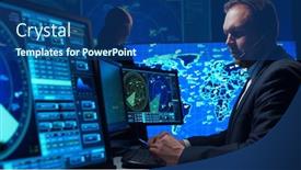  Presentation with air traffic control tower - Slides consisting of workplace-of-the-air-traffic background and a ocean colored foreground