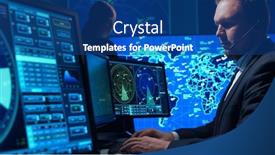  Presentation with air traffic control - Theme featuring workplace-of-the-air-traffic background and a ocean colored foreground
