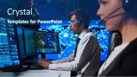  Presentation with air traffic control tower - Theme consisting of workplace-of-the-air-traffic background and a ocean colored foreground