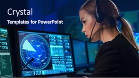 Presentation with radar - Theme enhanced with workplace-of-the-air-traffic background and a navy blue colored foreground