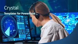  Presentation with air traffic control tower - Slide set featuring workplace-of-the-air-traffic background and a ocean colored foreground