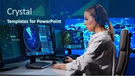  Presentation with air traffic control - Slide set enhanced with workplace-of-the-air-traffic background and a ocean colored foreground