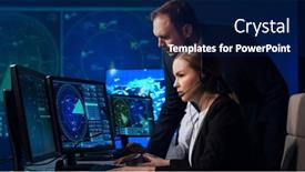  Presentation with air traffic control - Slide deck consisting of workplace-of-the-air-traffic background and a navy blue colored foreground