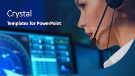  Presentation with air traffic control - Presentation theme having workplace-of-the-air-traffic background and a navy blue colored foreground