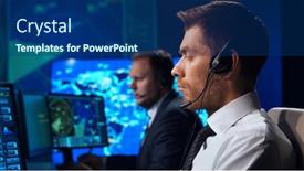  Presentation with air traffic control - Presentation design featuring workplace-of-the-air-traffic background and a ocean colored foreground