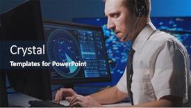  Presentation with air traffic control tower - PPT theme with workplace-of-the-professional-air background and a ocean colored foreground