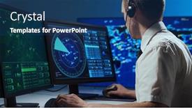  Presentation with air traffic control tower - Slide set featuring workplace-of-the-professional-air background and a ocean colored foreground