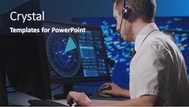  Presentation with air traffic control tower - Slide set featuring workplace-of-the-professional-air background and a ocean colored foreground