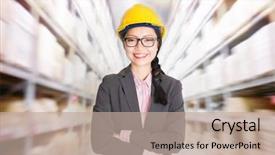  Presentation with safety workplace - Amazing slide set having workplace safety - young asian female store manager backdrop and a mint green colored foreground