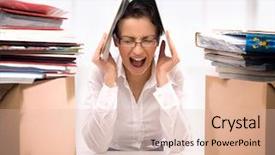  Presentation with workplace stress - Amazing slides having workplace stress - angry secretary backdrop and a lemonade colored foreground