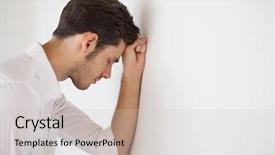  Presentation with workplace stress - Presentation theme consisting of workplace stress - casual businessman leaning background and a light gray colored foreground