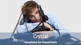  Presentation with bunch - Colorful presentation theme enhanced with workplace stress - exhausted man sitting backdrop and a teal colored foreground