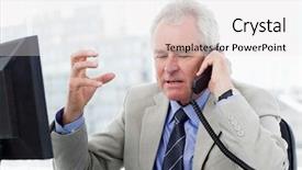  Presentation with manager support and job satisfaction of nurses - Cool new presentation design with workplace stress - irritated senior manager backdrop and a white colored foreground