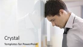  Presentation with workplace stress - Theme with workplace stress - side view of an unhappy background and a white colored foreground