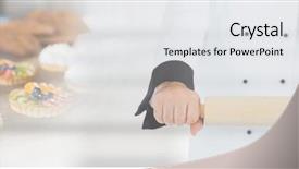  Presentation with pastry chef - Cool new presentation theme with workplace treat - pastry chef holding rolling pin backdrop and a  colored foreground