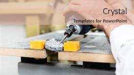  Presentation with chisel - Audience pleasing slide set consisting of workplace treat - stonemason shaping ornament with pneumatic backdrop and a lemonade colored foreground