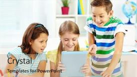  Presentation with classmates - Audience pleasing slide deck consisting of workplace using digital tablet backdrop and a coral colored foreground