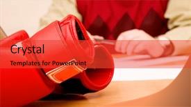  Presentation with boxing - PPT layouts consisting of workplace violence - boxing gloves on the manager background and a red colored foreground