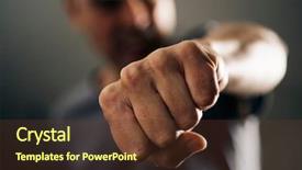  Presentation with effect - Cool new slide deck with workplace violence - closeup of a young caucasian backdrop and a tawny brown colored foreground