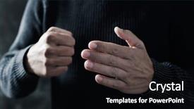  Presentation with workplace violence - Theme featuring workplace violence - closeup of a young caucasian background and a black colored foreground