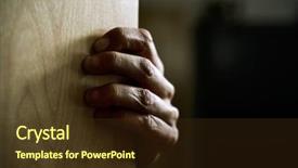  Presentation with workplace violence - Presentation theme enhanced with workplace violence - closeup of the hand background and a tawny brown colored foreground