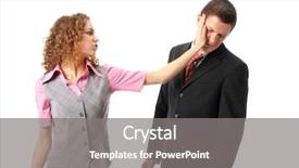  Presentation with workplace violence - Cool new presentation theme with workplace violence - girl slapping in the face backdrop and a gray colored foreground