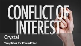  Presentation with conflict workplace - PPT theme consisting of workplace violence - hand writing the text conflict background and a dark gray colored foreground