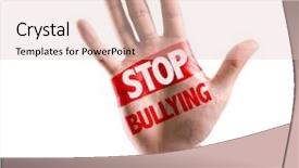  Presentation with workplace bullying - Presentation having workplace violence - open hand raised background and a lemonade colored foreground