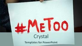  Presentation with teenage girl - Presentation theme enhanced with workplace violence - teenage girl holding up background and a sky blue colored foreground