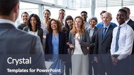  Presentation with safety interacting customers - Colorful presentation design enhanced with workplace wellness - businessman interacting with colleagues backdrop and a tawny brown colored foreground