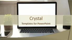  Presentation with workplace - Amazing theme having workplace with modern laptop backdrop and a soft green colored foreground