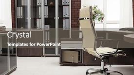  Presentation with safe - Presentation design enhanced with workplace-with-safe background and a gray colored foreground